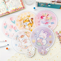 Portable Small Fan Cartoon Folding Mini Round Fan
