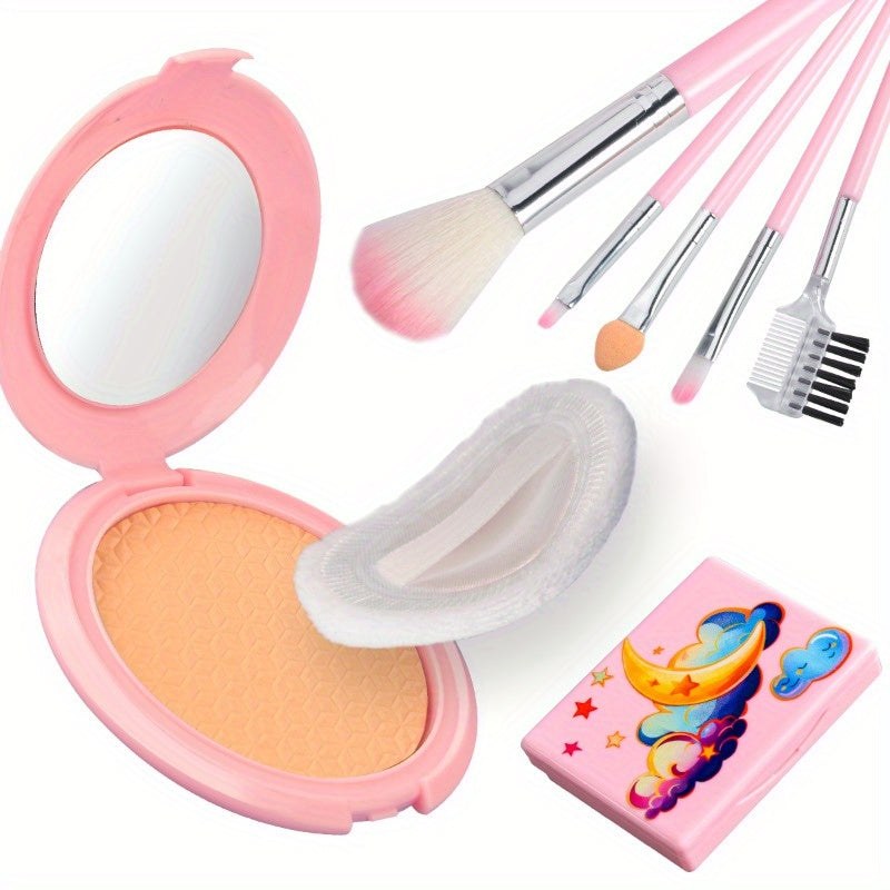 Kids Pink Unicorn Makeup Kit with Case Plastic Role Play Cosmetic Set for Girls