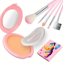 Kids Pink Unicorn Makeup Kit with Case Plastic Role Play Cosmetic Set for Girls