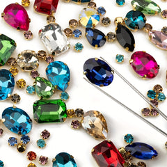 130pcs Mixed Shapes Sew On Rhinestones With Claw for DIY Craft Clothing Shoes