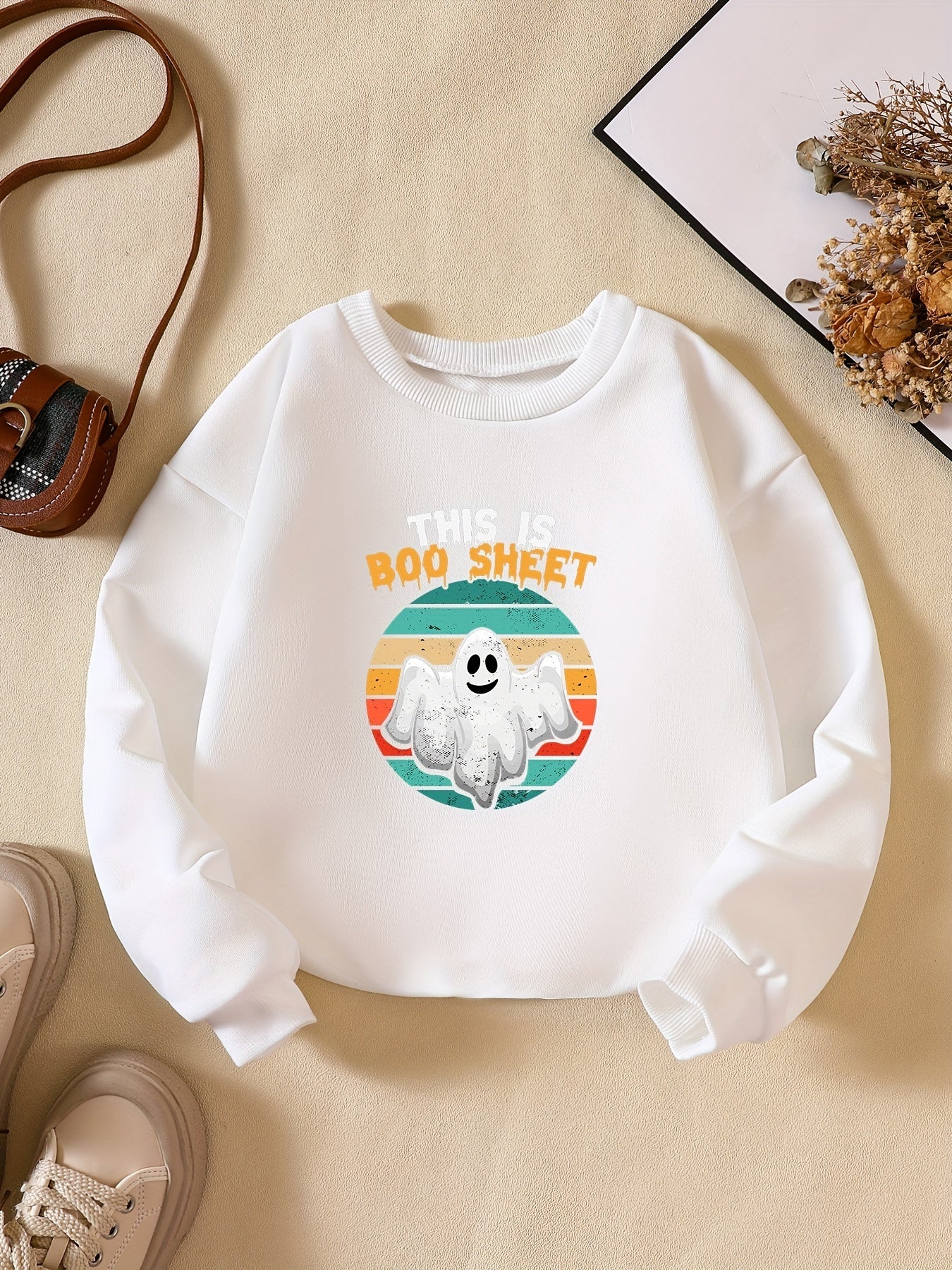 Halloween Boys Sweatshirt Long Sleeve Crew Neck Top Kids Clothing