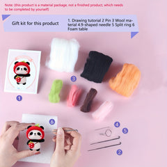 DIY Felt Poking Music Material Bag - Panda Panda Sheep Design
