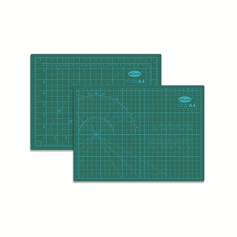 A4 Green Self Repair PVC Cutting Mat Double Sided Grid Rotating Cutting Board