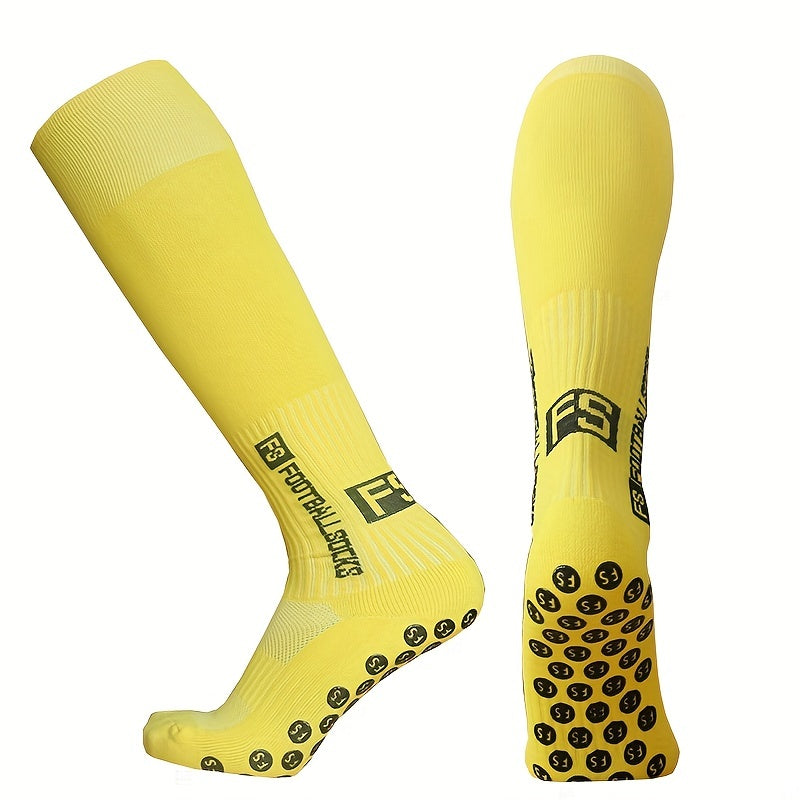 Non slip Silicone Bottom Athletic Socks Over The Calf Long Sports Socks