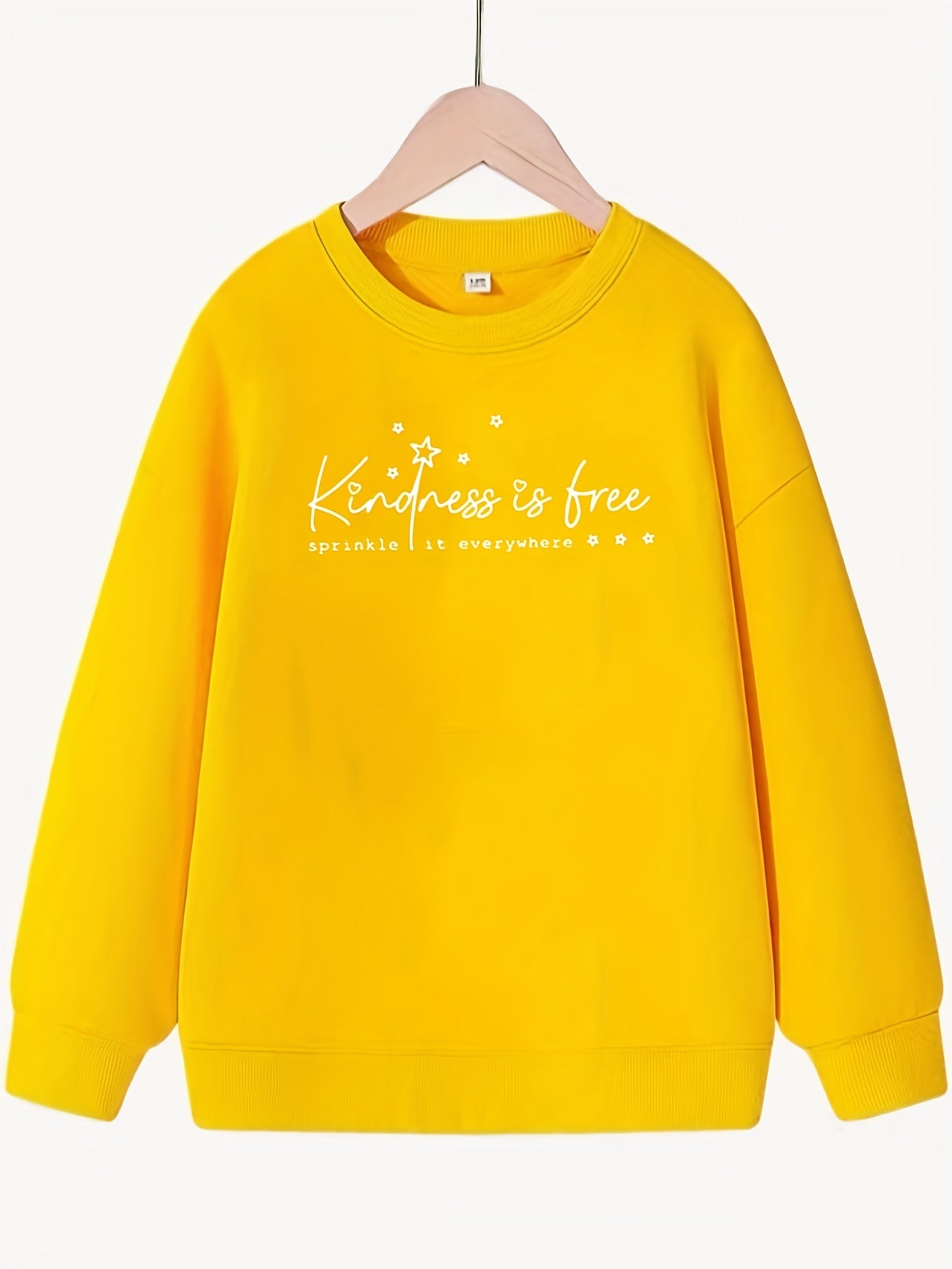 Girls Kindness Is Free Sweatshirt Round Neck Long Sleeve Pullover