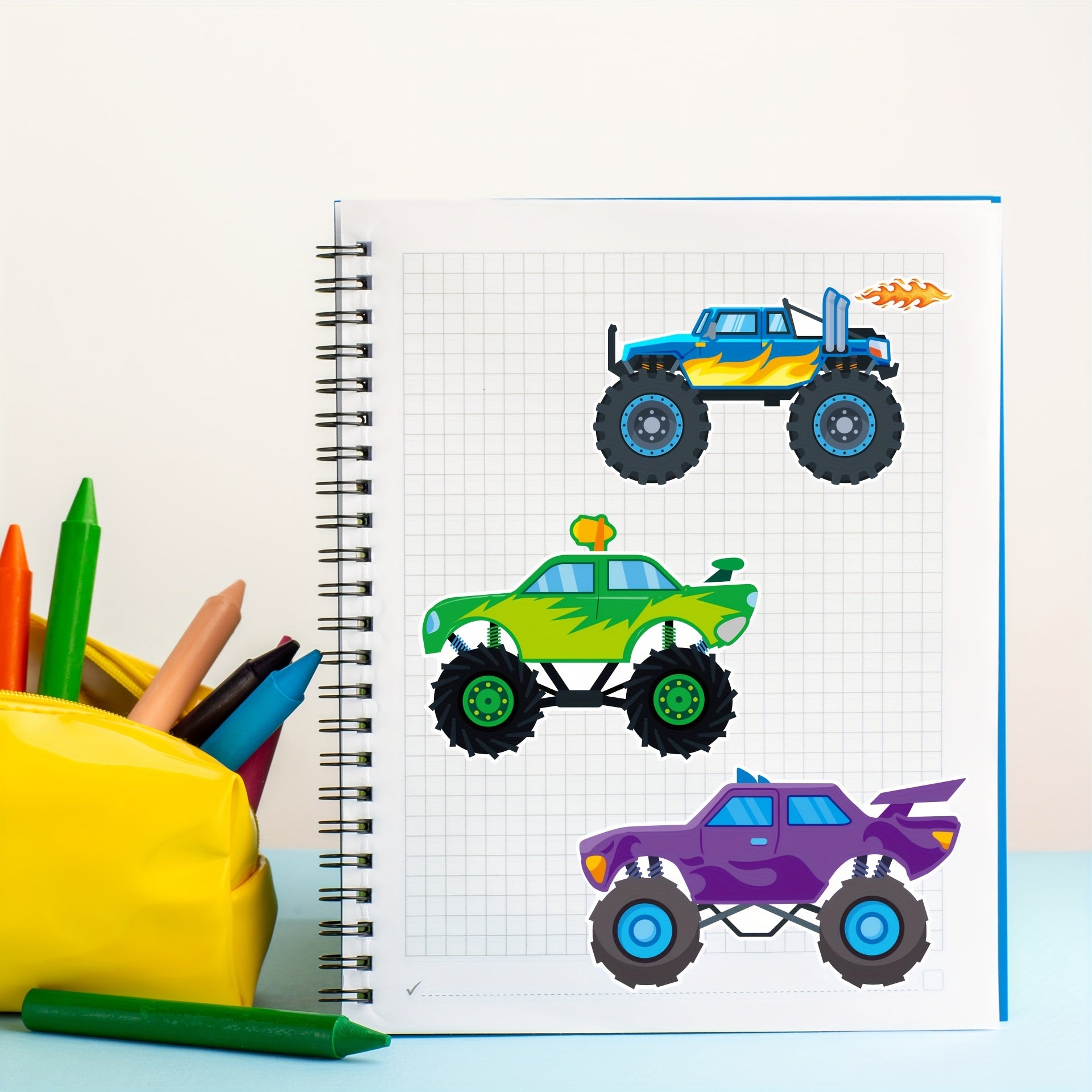 8pcs Engineering Vehicle Puzzle Stickers Youngsters's Toy Stickers