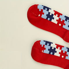 Colorblock Puzzle Socks Women's Mid Tube Stockings