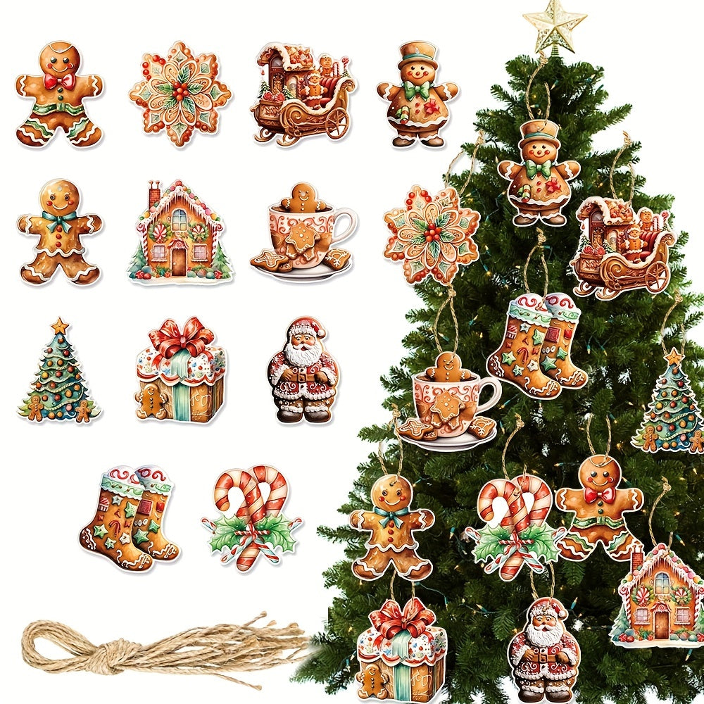 Gingerbread Man Christmas Decoration Pendant Set