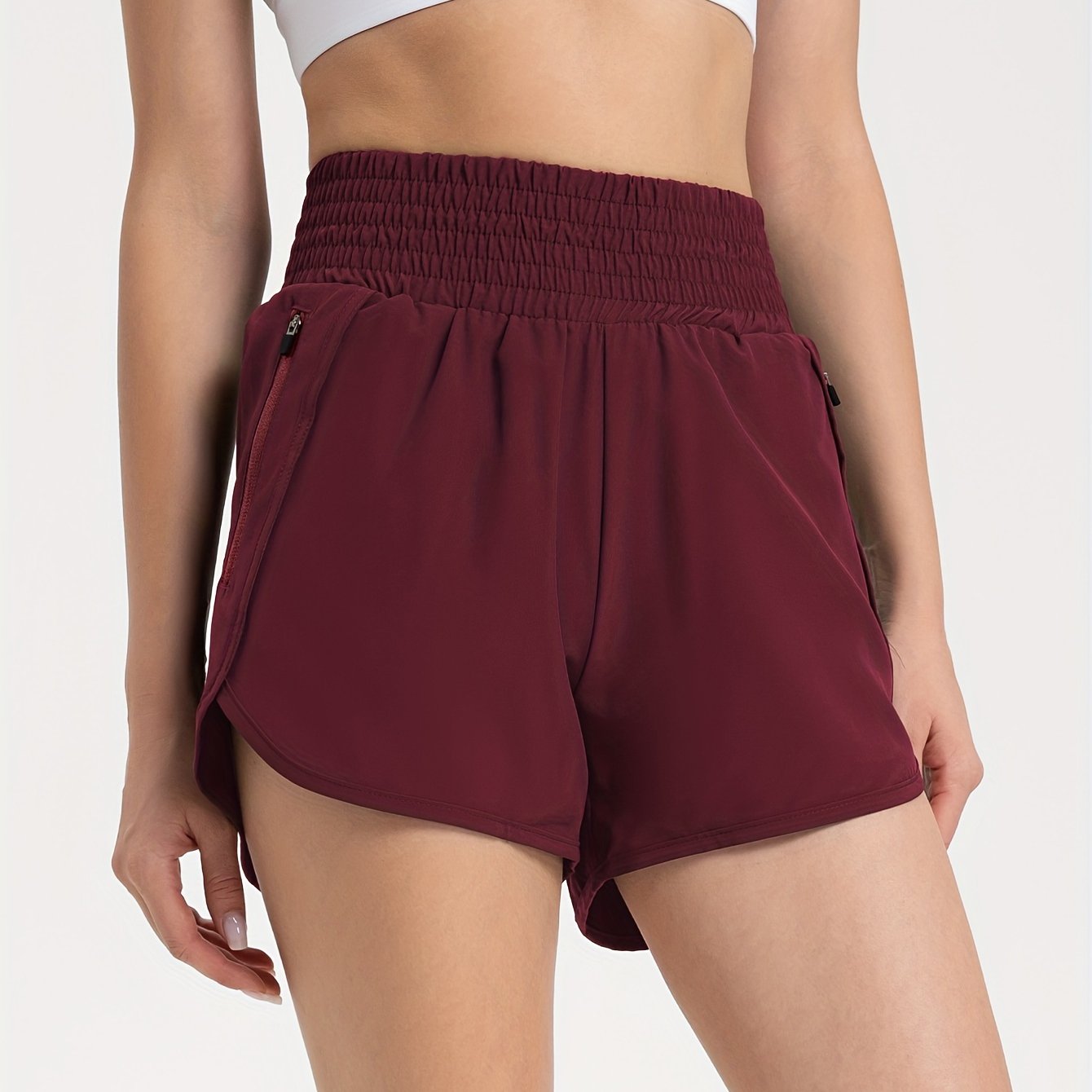 Women's Fitness Sports Shorts Elastic Waist Activewear