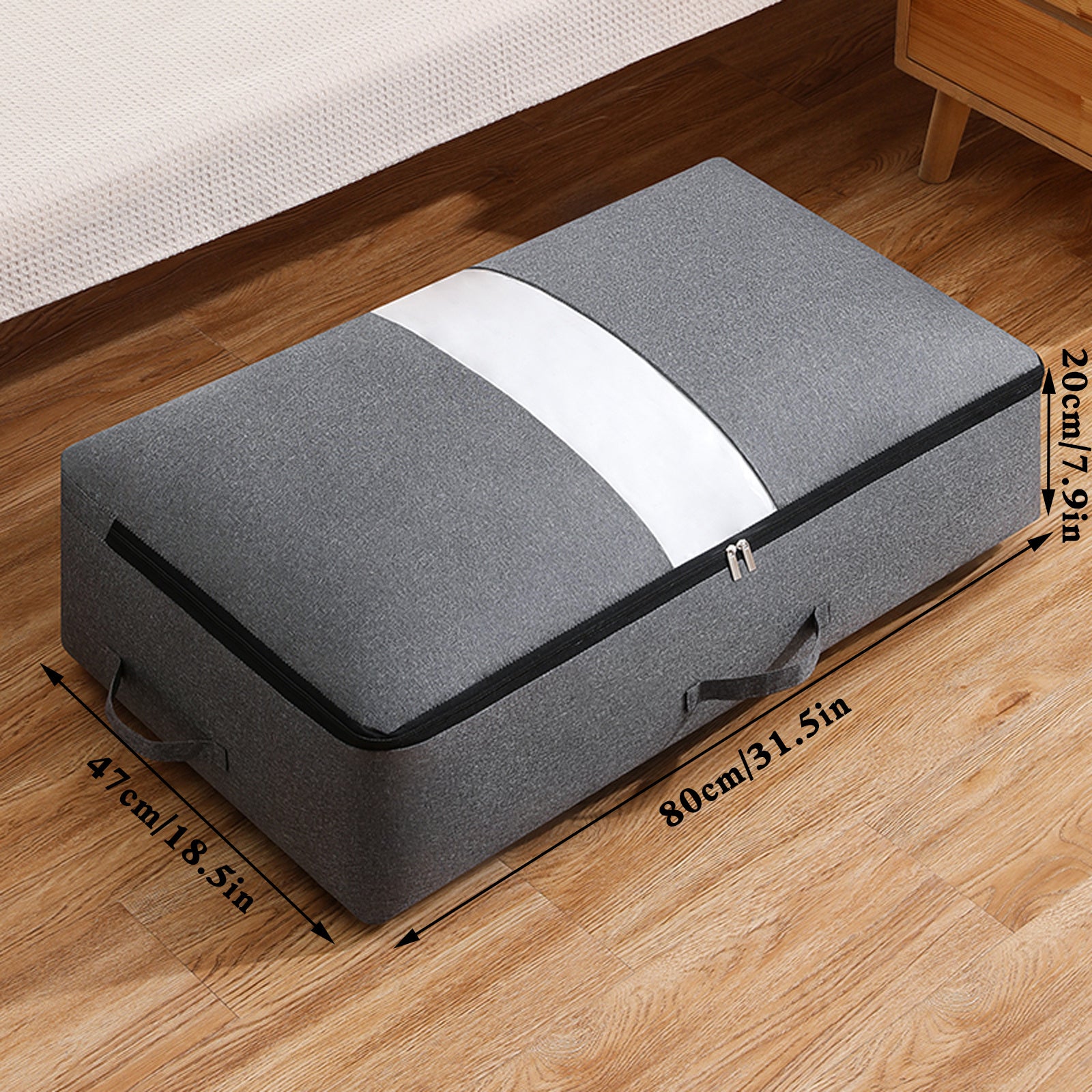 Bed Bottom Storage Bag Clothes Quilt Storage Bag With Transparent Window