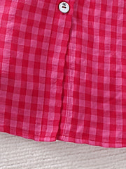 Vibrant Plaid Collar Casual Tunic Shirt Dress