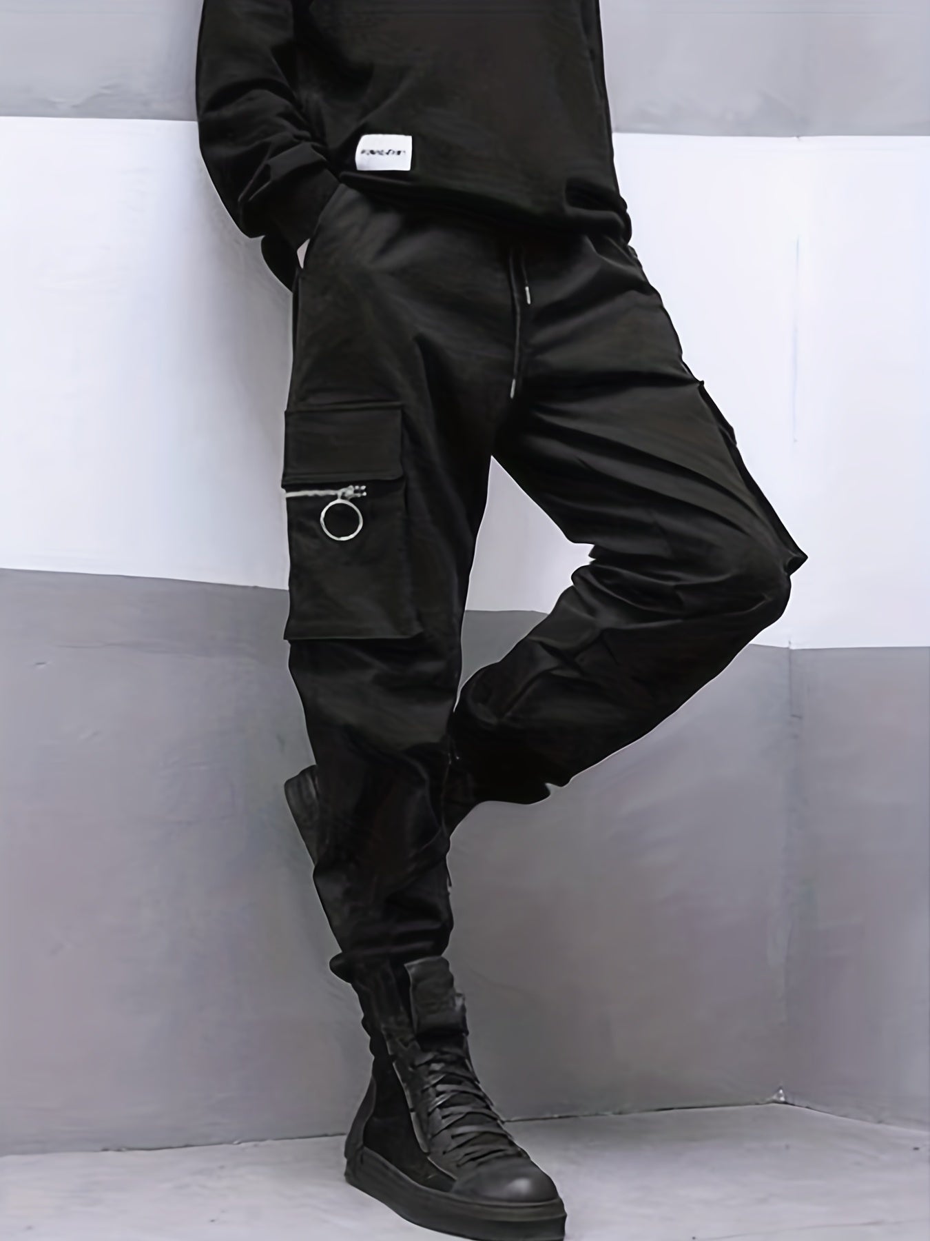 Men's Hip hop Zip Cargo Pants Jogger Pants