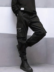 Men's Hip hop Zip Cargo Pants Jogger Pants