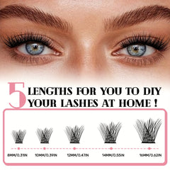 120Pcs Wispy Lash Clusters DIY Eyelash Extensions 8-16mm D Curling False Lashes