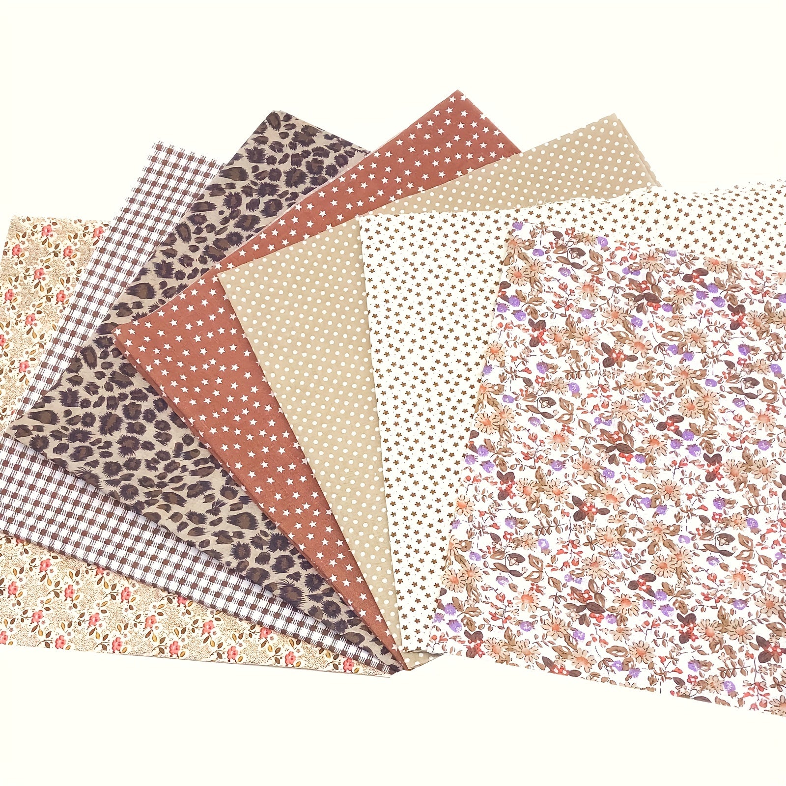 7pcs 49 78 49 Coffee Series Floral Cotton Fabric Quilting Patchwork Fabric