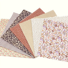 7pcs 49 78 49 Coffee Series Floral Cotton Fabric Quilting Patchwork Fabric