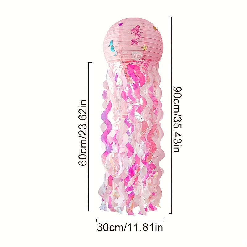 Creative Jellyfish Lantern Colorful DIY Paper Lantern Birthday Party Decoration