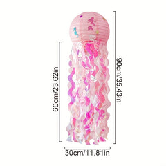 Creative Jellyfish Lantern Colorful DIY Paper Lantern Birthday Party Decoration