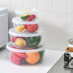 4pcs Fresh Keeping Box Household Classification Storage Salad Bowl