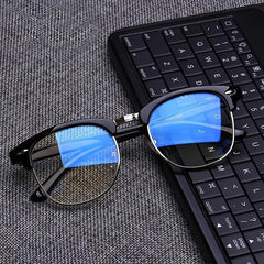 Light Blocking Glasses Semi Rimless Eyewear for Women Unisex
