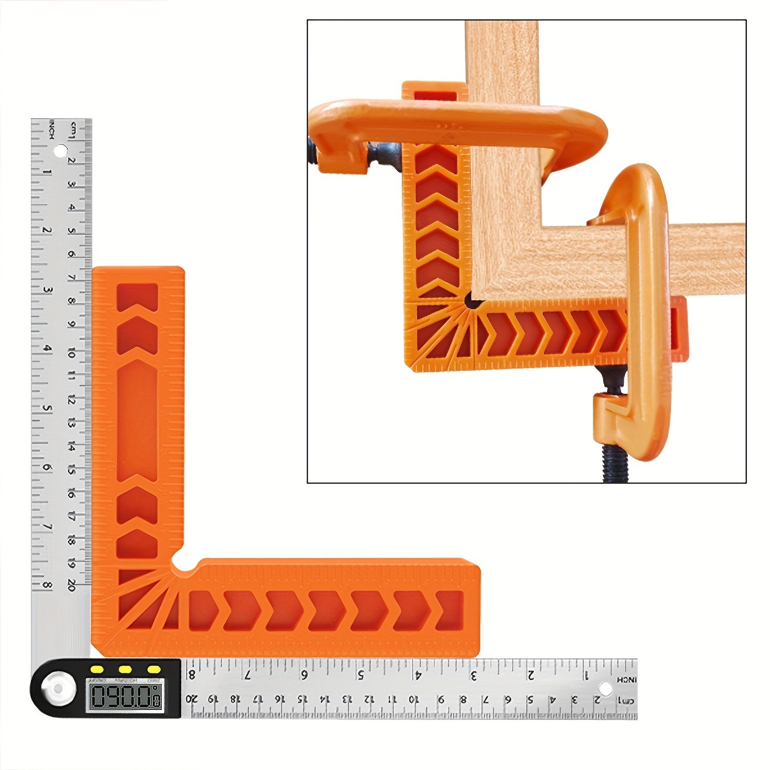 Angle Finder Ruler Right Angle Clamp Woodworking Tool