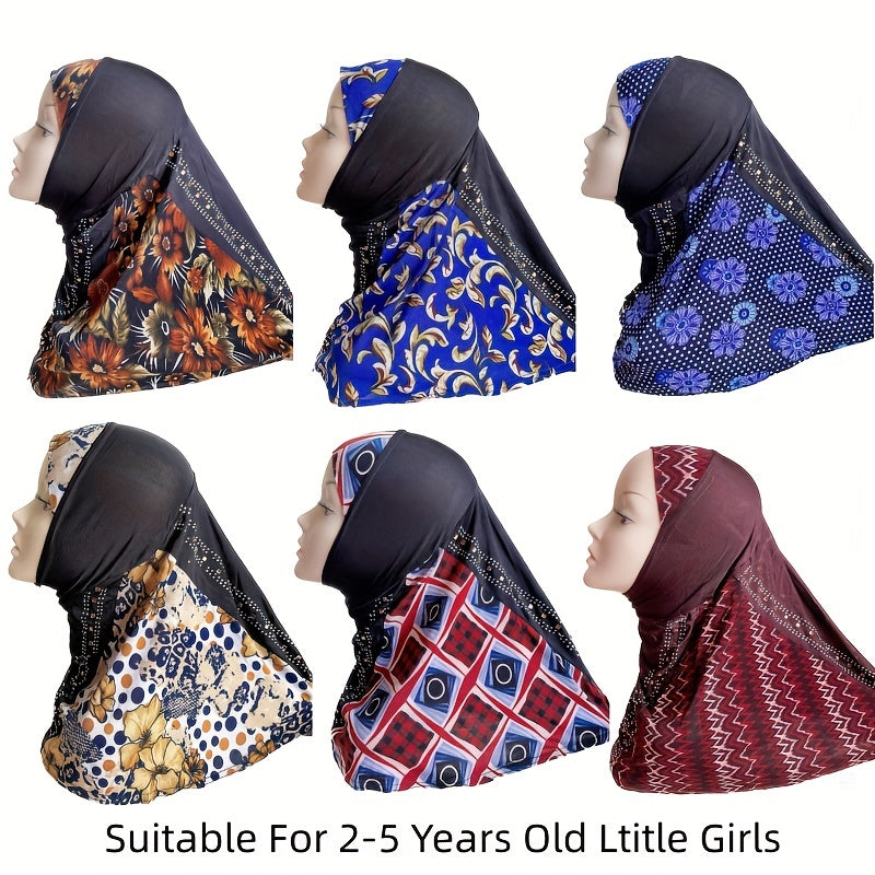 Children's Muslim Hat With Splicing Flower Cloth For Boys And Girls S Size