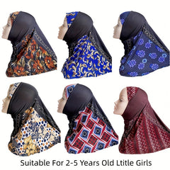 Children's Muslim Hat With Splicing Flower Cloth For Boys And Girls S Size