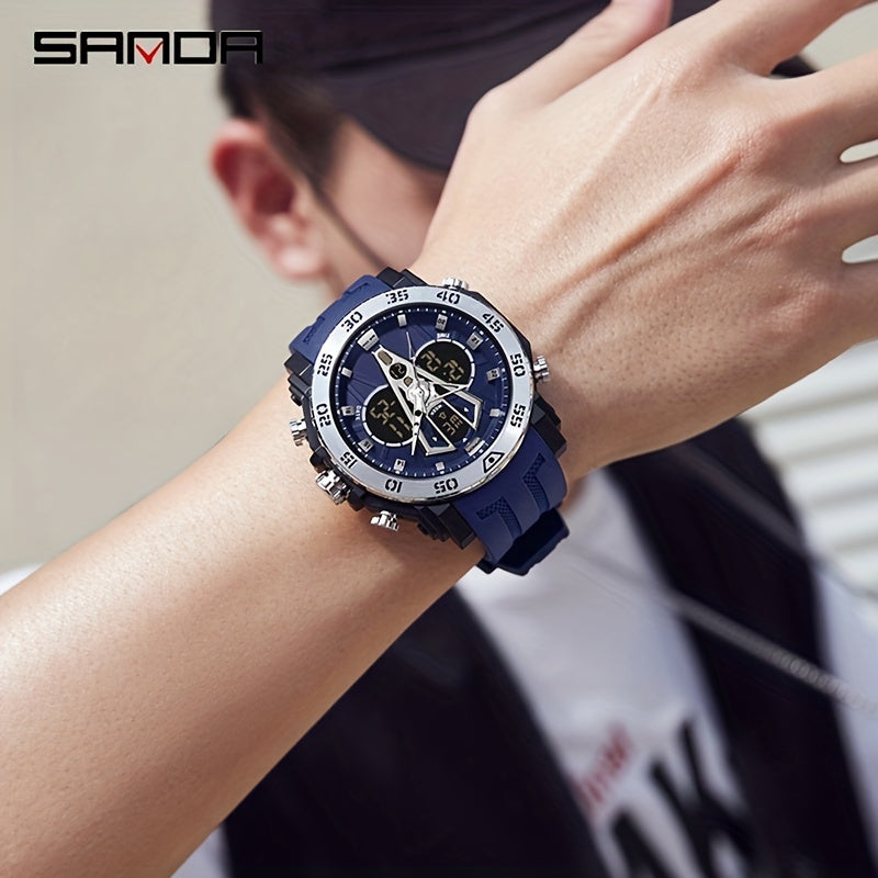Sanda Men Watch Boys' Watch Big Dial Quartz Watch Waterproof Anti Drop Sports