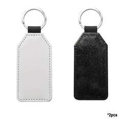 10pcs PU Leather Sublimation Keychains Heat Transfer Glitter Keyring