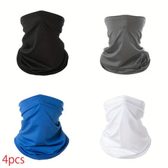 4 Pack Motorcycle Face Mask Neck Gaiter Scarf Breathable Sunscreen Cover