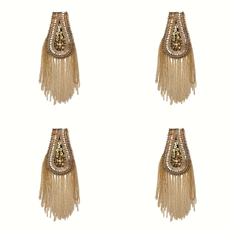 Golden Beaded Shoulder Pads for Men's Suit