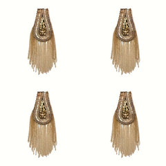 Golden Beaded Shoulder Pads for Men's Suit