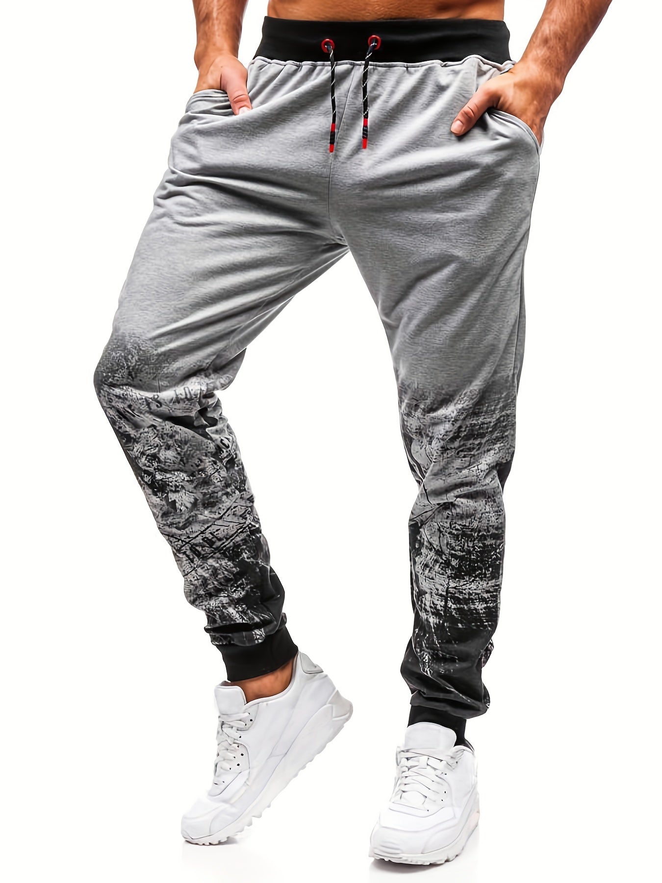 Graphic Pattern Joggers Men's Casual Loose Fit Drawstring Waist