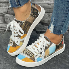Geometric Pattern Flat Shoes Women's Slip On Lightweight Walking Shoes