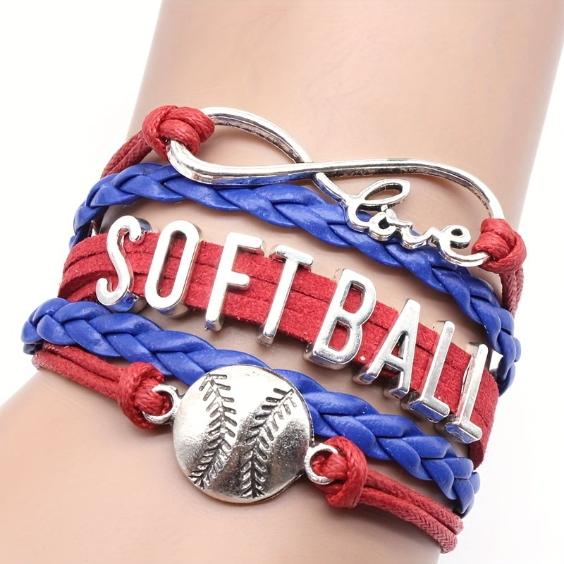 Softball Charm Bracelet for Sports Lover Girls