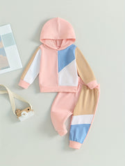 Patchwork Hoodie & Pants Set for Baby Boys
