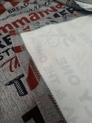Letter Print Open Front Cardigan