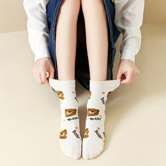 5 Pairs Bear Print Socks for Women