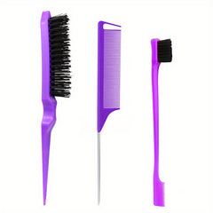 3pcs Teasing Brush Set for Women Dual Edge Eyebrow Brush & Styling Comb