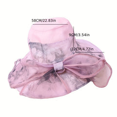 Flower Print Sun Hat Foldable UV Protection Bucket Hats