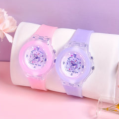 Christmas Pony & Kitten Pattern Watch for Girls, Luminous Quartz Wristwatch