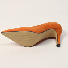 Women's Pointed Toe Court Pumps Micro Suede Stilettos