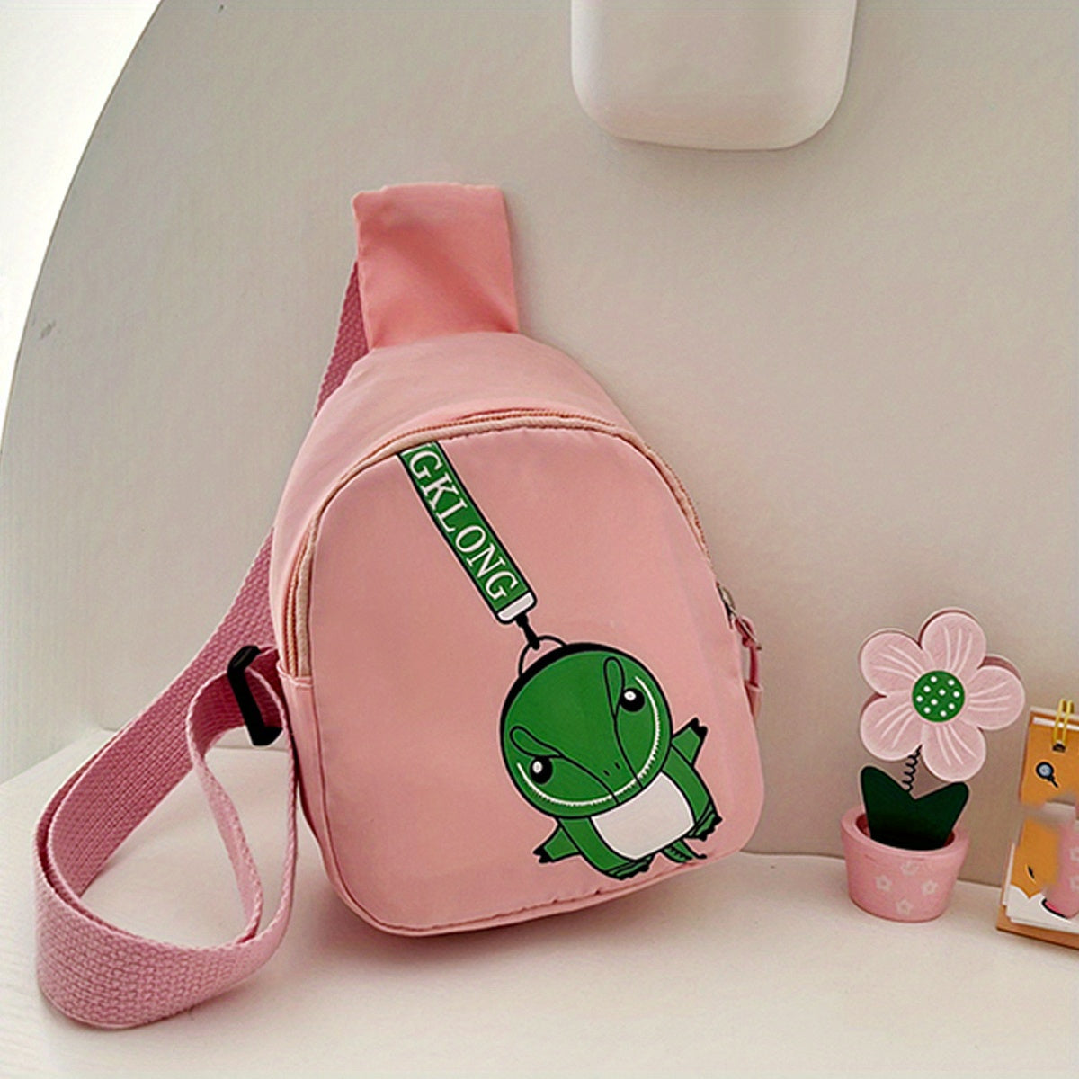 Kids Dino Crossbody Bag for Ages 1-6, Travel Hiking Chest Bag