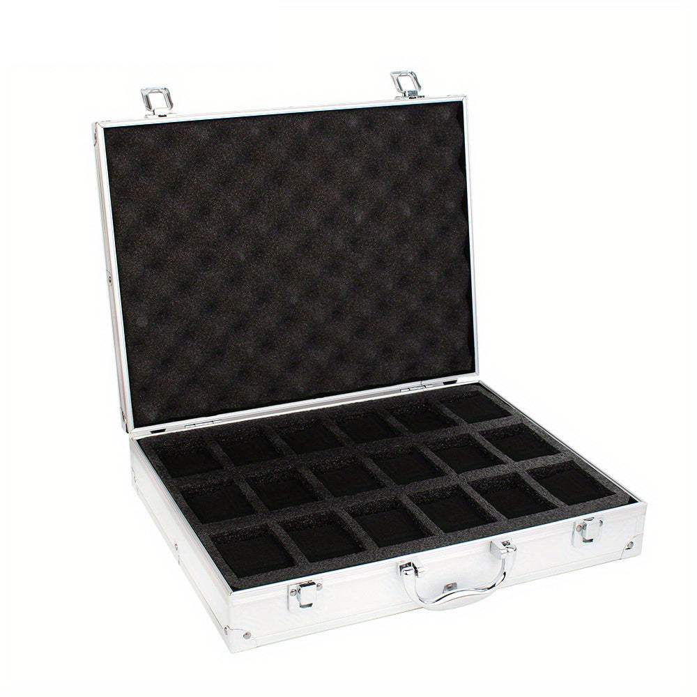 10 18 Slot Aluminum Watch Storage Box Men Collector Portable Display
