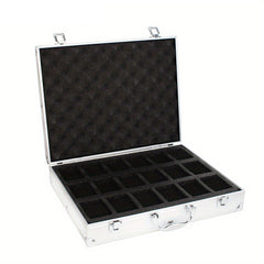 10 18 Slot Aluminum Watch Storage Box Men Collector Portable Display
