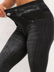 Women's Plus Denim Print High Rise Leggings