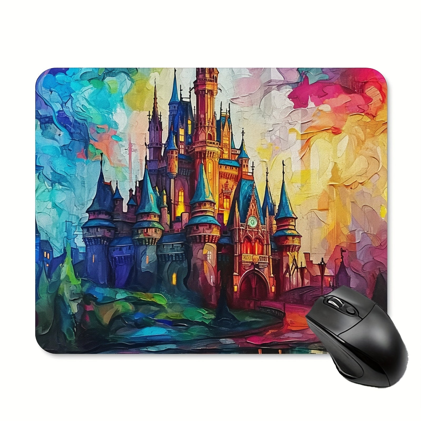 Colorful Castle Mouse Pad Anti Slip Rubber for Computer Desk Laptop