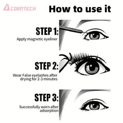 5 Pairs Magnetic False Eyelashes Set With Liquid Eyeliner And Tweezers