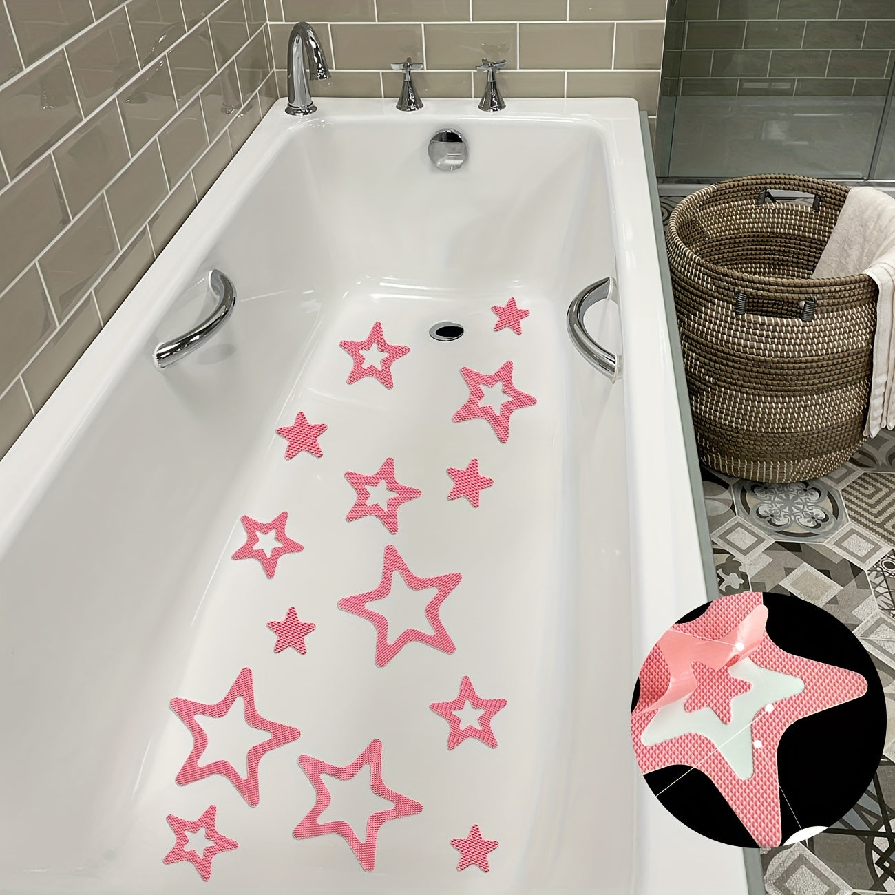 10pcs Star Shaped Bathtub Sticker Non Slip Self Adhesive