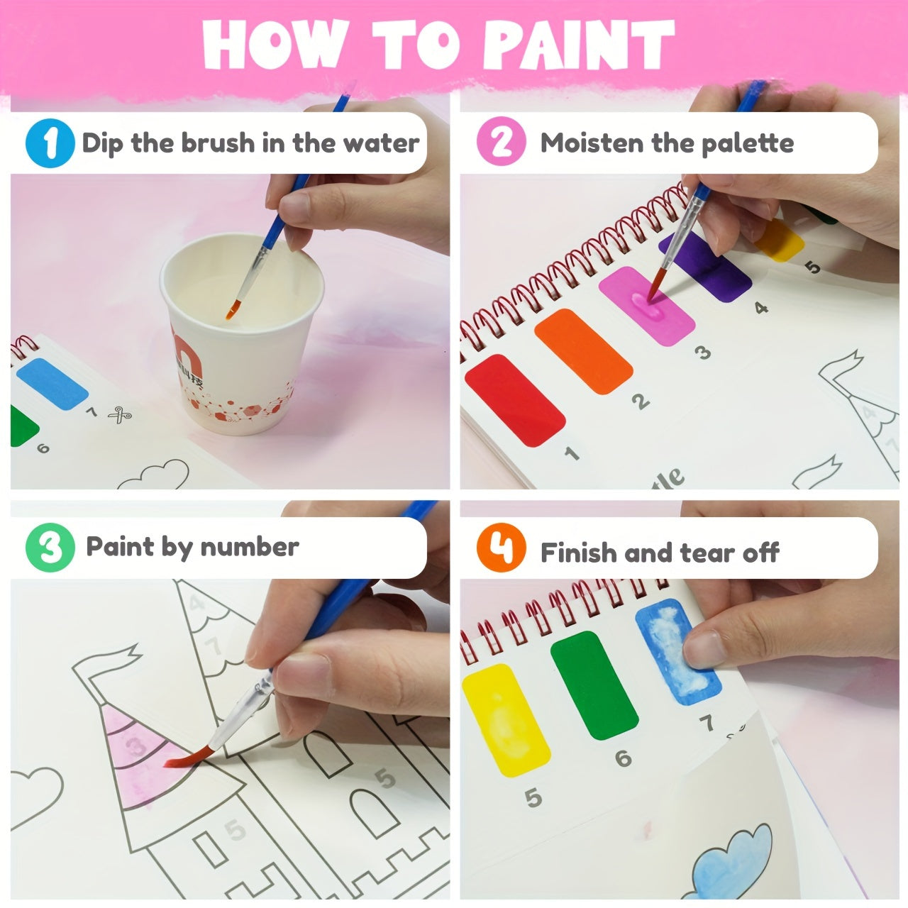 Children's Pocket Watercolor Set - 7 Colors for Painting and Drawing